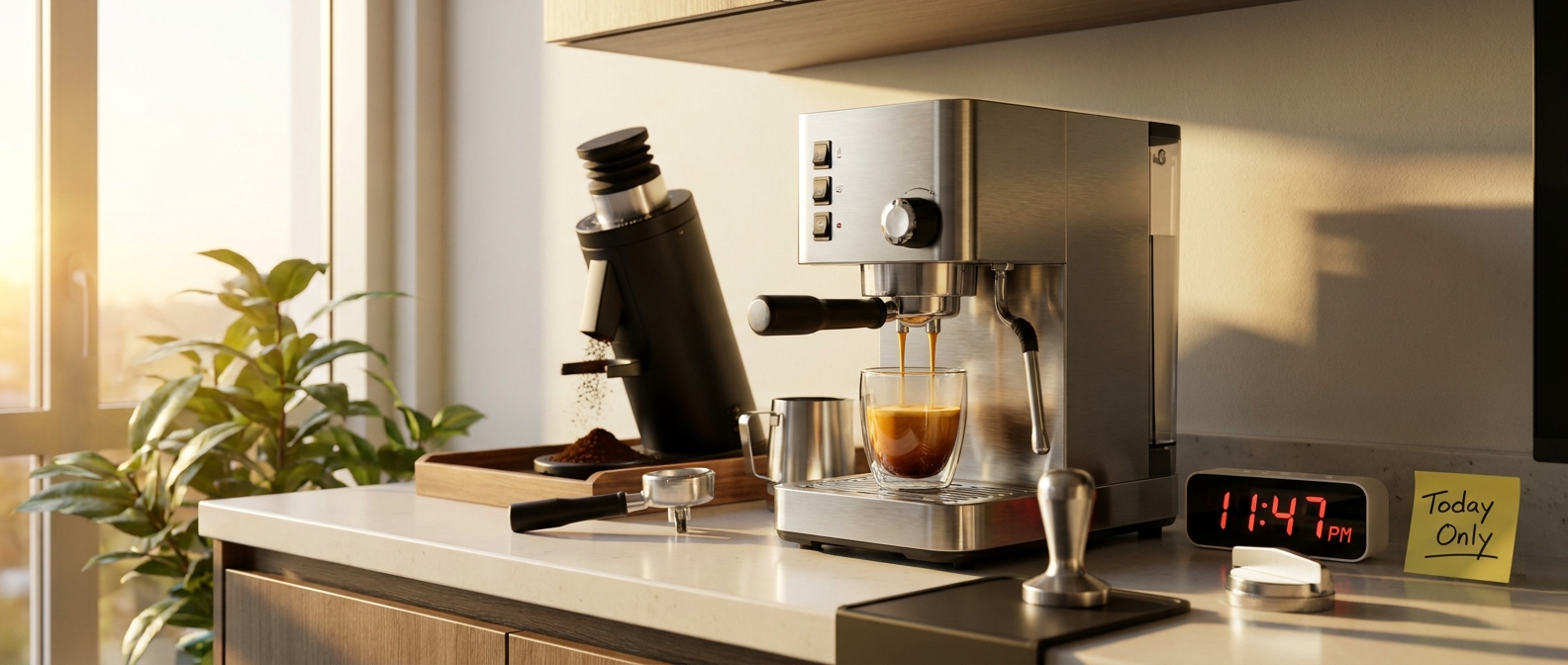 Today Only: Build A Pro-Level Home Coffee Bar With Smart Espresso & Grinder Deals Under $400